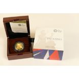 Elizabeth II Britannia 2016 quarter ounce gold proof coin, limited edition, numbered 686/750,