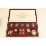 Elizabeth II Golden Jubilee United Kingdom gold proof coin set, limited edition, numbered 1686/2002,