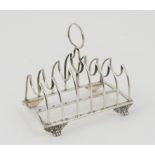 Late Victorian silver toast rack, by Nathan & Hayes, Chester 1899,