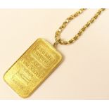 Credit Suisse fine gold 20g pendant, numbered 040094,