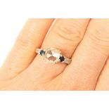 Vintage American rose diamond and sapphire ring,