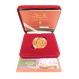 Elizabeth II commemorative gold proof crown 'The Queen Mother Centenary Year', 2000,