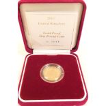 Elizabeth II gold proof £1 coin, 2007, numbered 1053/1500, weight approx. 19.