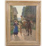 William Gunning King (1859-1940), Taking the trap to town, oil on canvas, signed,