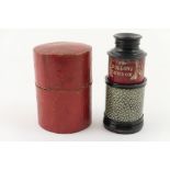 Dolland, London, pocket spy glass, simulated shagreen case and red Morocco leather inner lining,