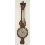 P Ramas, London, Regency mahogany and inlaid wheel barometer,
