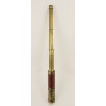 Westmore of Preston, brass telescope, four drawer with wooden cased outer barrel,