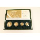 Elizabeth II 2004 United Kingdom gold proof four coin sovereign collection, limited edition,