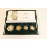 Elizabeth II 2005 United Kingdom gold proof four coin sovereign collection, limited edition,