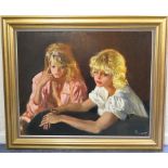 Pierre Laurent Brenot (1913-1998), Medmoiselles de Paris, signed oil on canvas, titled verso,