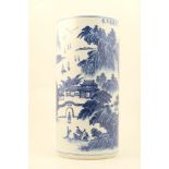 Chinese Republic blue and white painted porcelain stick stand,