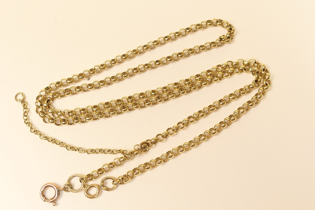 9ct gold chain link necklace, length 53cm, weight approx.