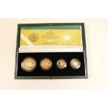 Elizabeth II 2002 United Kingdom gold proof four coin sovereign collection, limited edition,