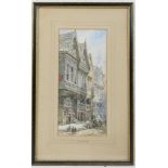 Louise J Rayner (1832-1924), Bishop Lloyd's House, Watergate Street, Chester, watercolour, signed,