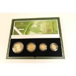 Elizabeth II 2003 United Kingdom gold proof four coin sovereign collection, limited edition,