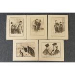 Honore Daumier, Four unframed limited edition monochrome lithographs, legal subjects,