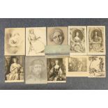 Number of unframed 18th Century engravings including Godfrey Kneller portraits,