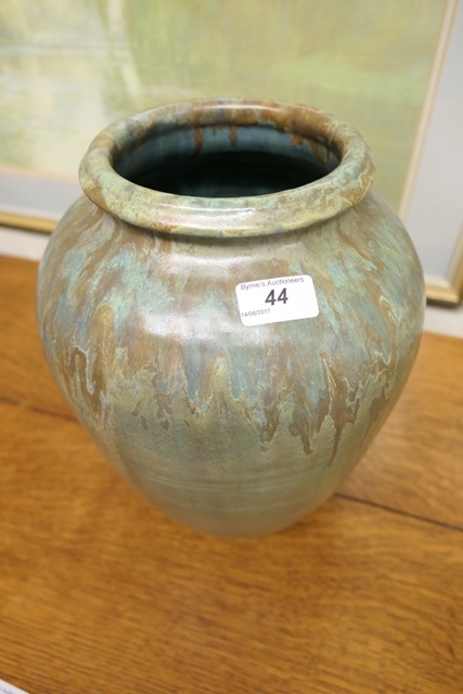 Upchurch Pottery large ovoid vase, decorated with a brown glaze, streaked at the shoulders, - Image 2 of 6