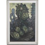 Stephen Bunce (Contemporary), Cacti, oil on board, signed with initials, labelled verso,