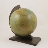 East German table globe 'Raths Physikalischer Erdglobus', mounted on a wooden stand,