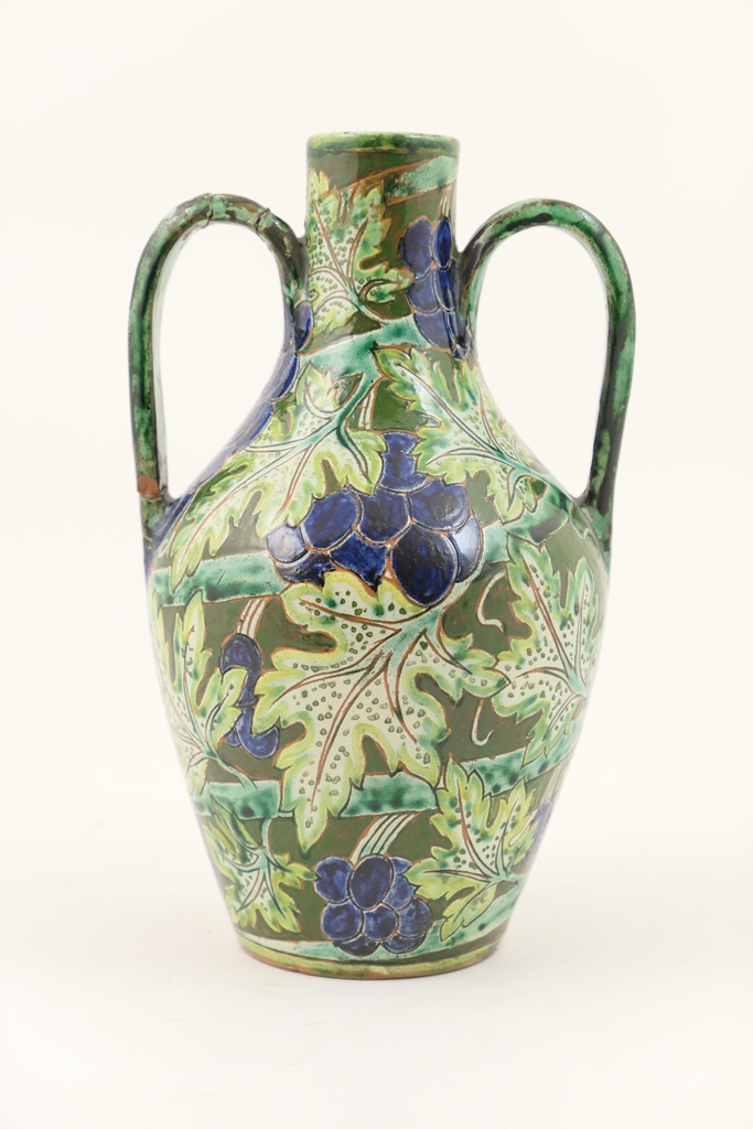 Della Robbia Moorish vase, circa 1905, by John Fogo and George Warhurst,