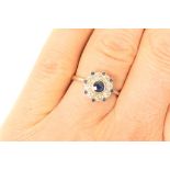 Sapphire and diamond cluster ring,