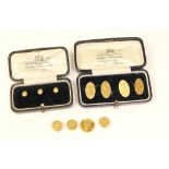 Pair of gent's 18ct gold monogrammed cufflinks, Chester 1922,