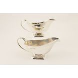 Pair of George VI silver sauce boats, by Alexander Clark & Co.