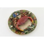 Portuguese crustacean plate in the style of Palissy,