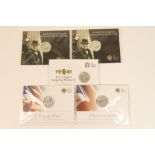 Five Elizabeth II £20 silver coins, including Timeless First, 2013; The Longest Reigning Monarch,