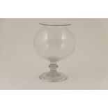 Late George III glass leech jar, circa 1780, the globular body with everted rim,