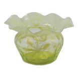 Powell vaseline glass flared flower bowl, circa 1890,