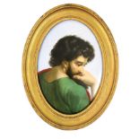 KPM porcelain plaque 'St Paul', from Raphael's Ecstasy of St Cecilia, painted in colours, oval, 17.