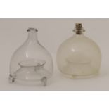 Two Victorian blown glass wasp catchers, 17.5cm and 16.