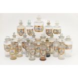 Collection of labelled chemist's jars, late 19th/early 20th Century,