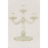 Venetian enamelled clear glass candelabrum, early 20th Century,