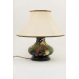 Moorcroft Queen's Choice table lamp, baluster form decorated with figs,