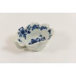 Worcester blue and white butter boat, circa 1760, in the Mansfield pattern,