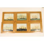 Set of six modern Wedgwood collector's plaques, each featuring a different vintage clipper ship,