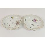 Pair of Meissen scalloped dishes, 18th/19thCentury,