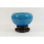 Chinese blue glazed dragon bowl,