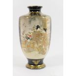 Japanese Satsuma vase, Meiji (1868-1912), hexagonal shouldered form,