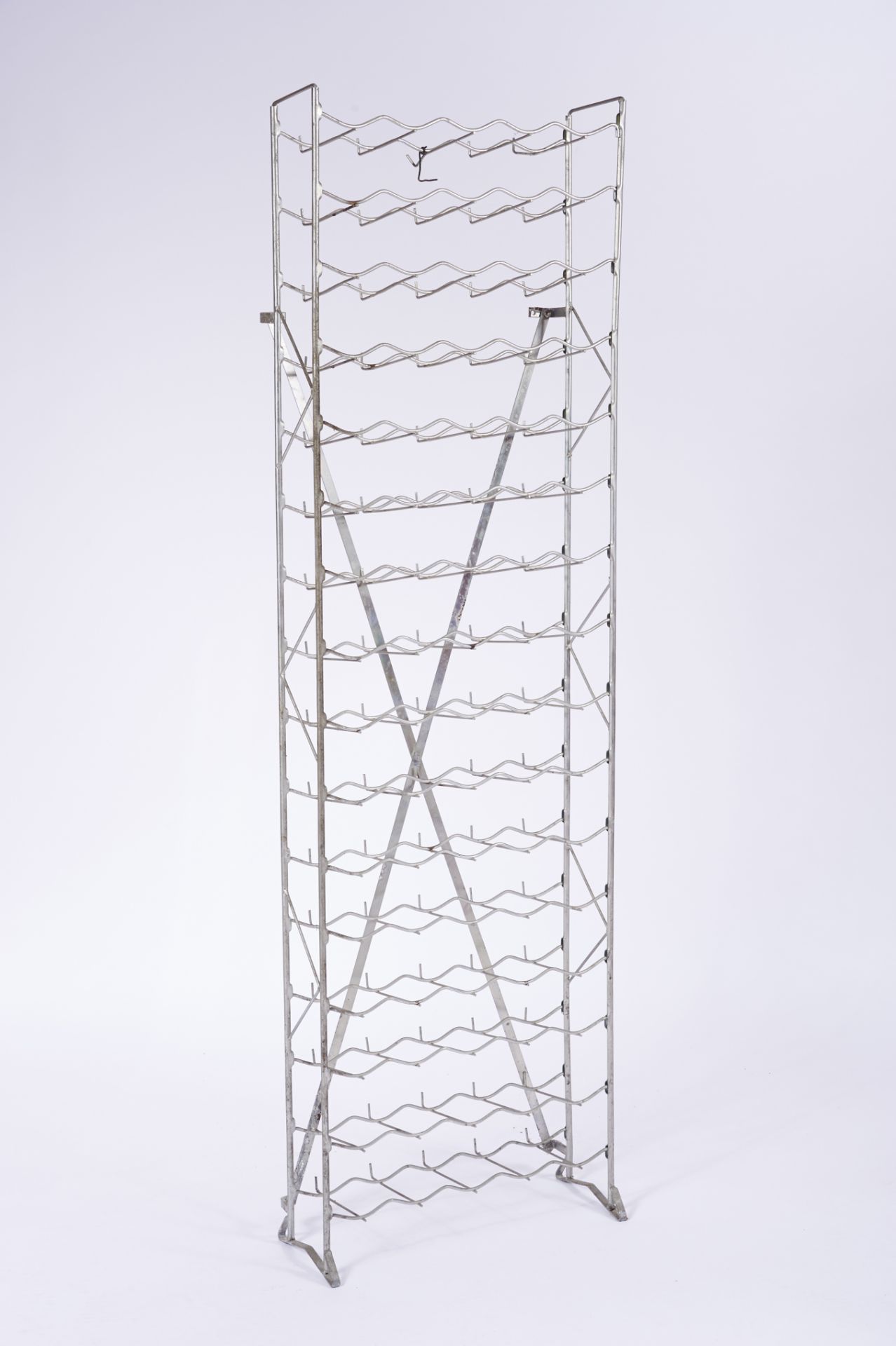 A Wine Rack metal structure European 20th C. oxidation marked ICA Dim. - 172 x 50 x 21 cm
