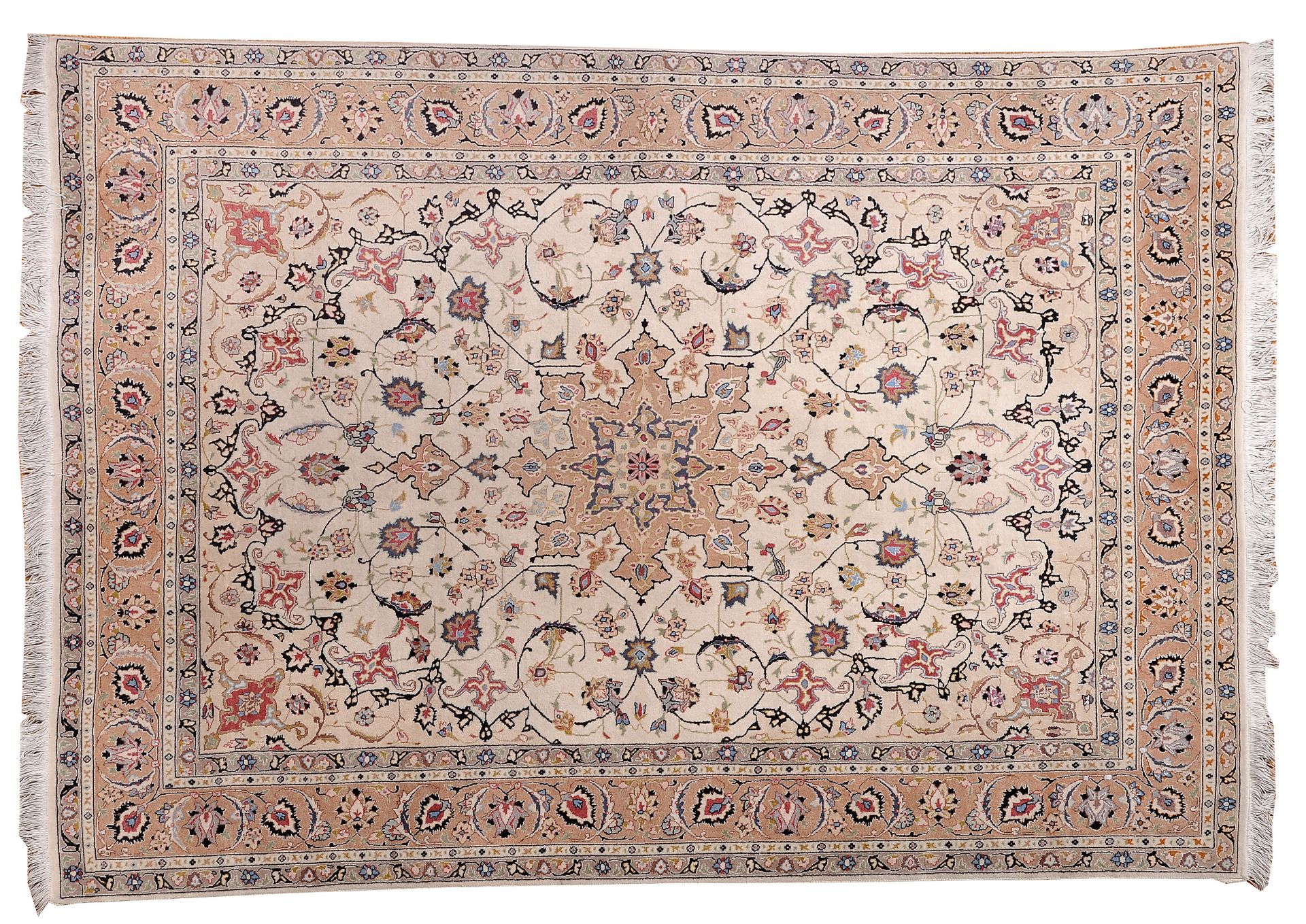 A Carpet, Tabriz, wool yarn, polychrome decoration, Middle East, 20th C., Dim. - 204 x 148 cm