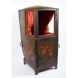 A Sedan Chair, D. Maria I, Queen of Portugal (1777-1816), fully lined wooden oil painted canvas