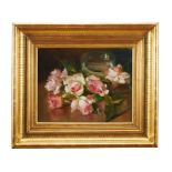 EDUARDA LAPA - 1896-1976, Roses, oil on canvas, signed, Dim. - 38,5 x 31 cm