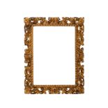 A Frame,, carved, pierced and gilt wood, Portuguese, 17th/18th C., restorations, small faults and