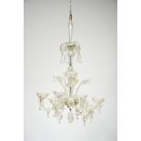 A Six-light Chandelier, Venetian, moulded and cut glass and crystal, Italian, 19th C.,