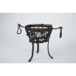 A Brazier, wrought iron, Iberian, 16th C., restoration, signs of use, minor defects, missing