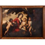 Holy family, St. John the Baptist and angel, oil on canvas, Portuguese school, 17th/18th C.,